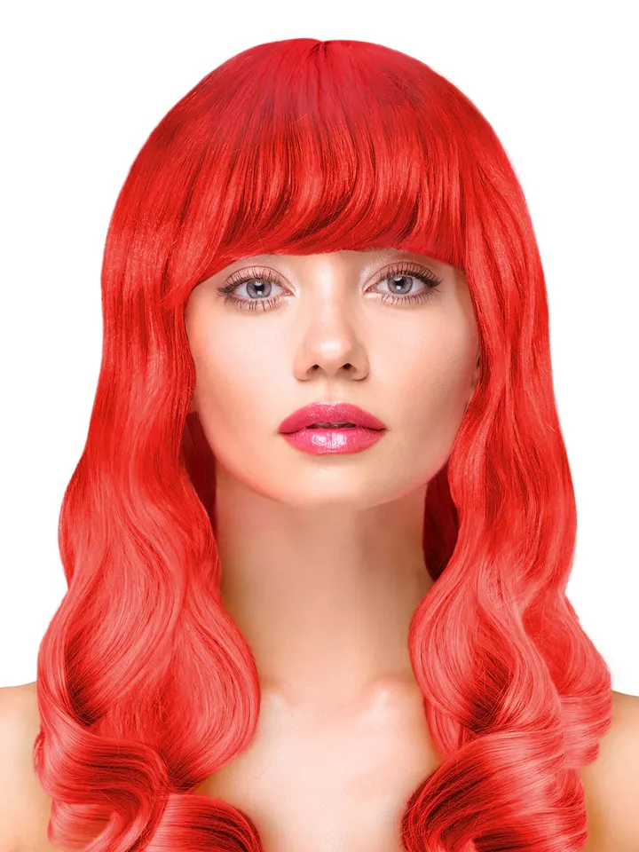 Party Wig Long Wavy Red Hair Peruk