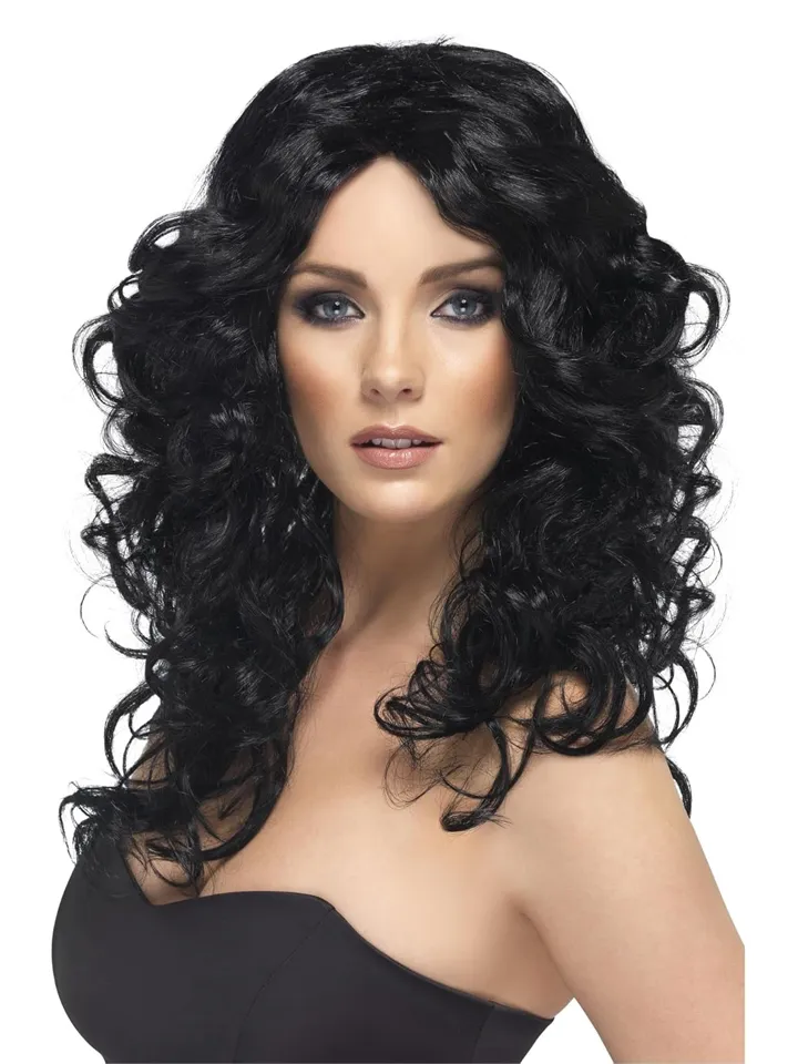 Glamour Curly Wig Black Peruk