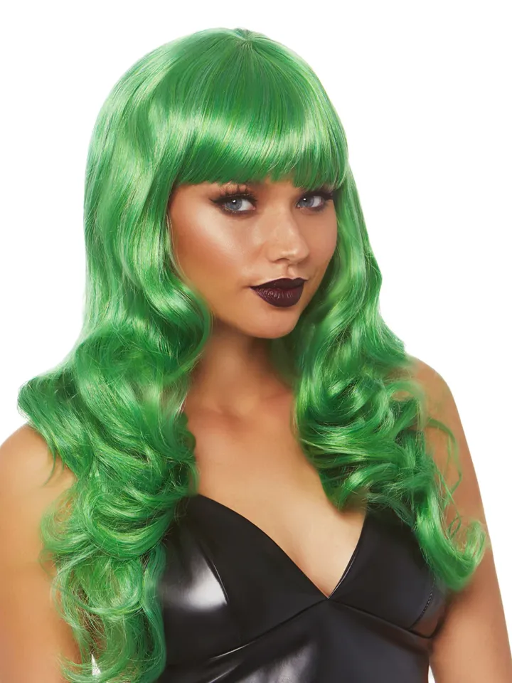 Leg Avenue Misfit Long Wavy Wig Green Peruk