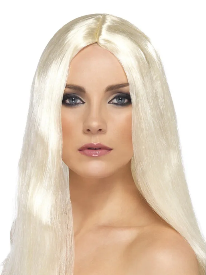Star Style Long Straight Wig Blonde Blond Peruk