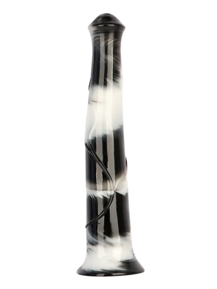 Big Jumpy Dildo Black/White 40 cm Dragon dildo