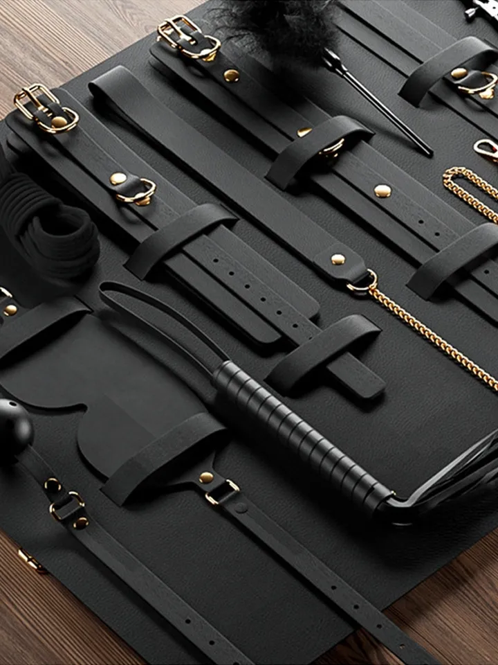 Clarissa Luxury BDSM Kit 11-pcs Black Bondage paket