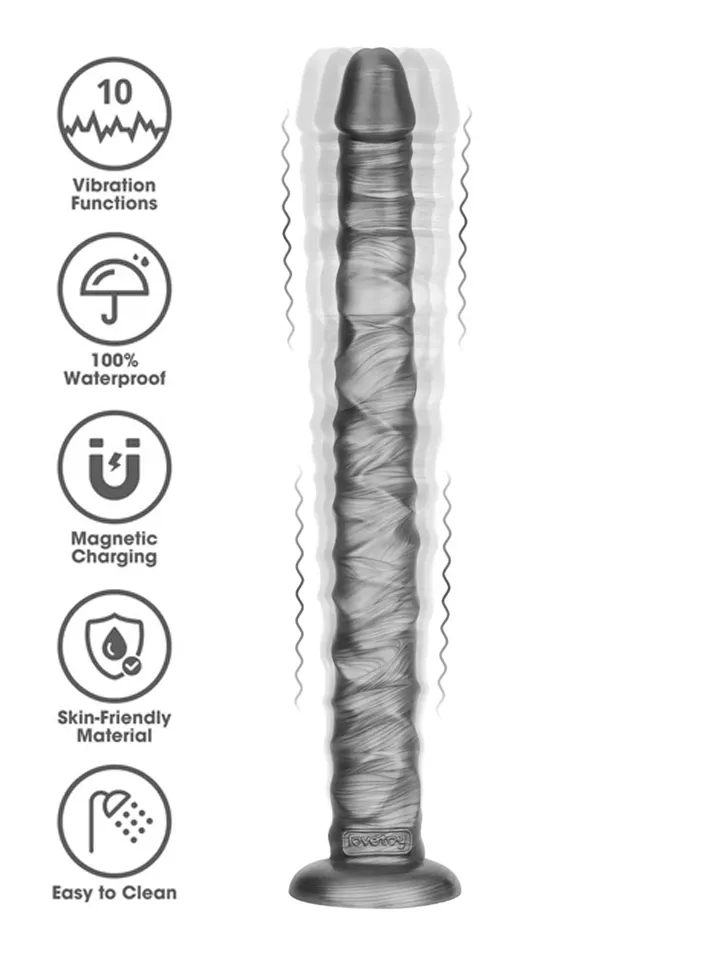 King Sized Vibrating Vibrax Slider 40,8 cm Analdildo med vibration