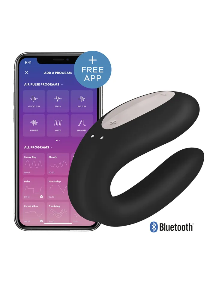 Satisfyer Double Joy Connect App Black Appstyrd parvibrator