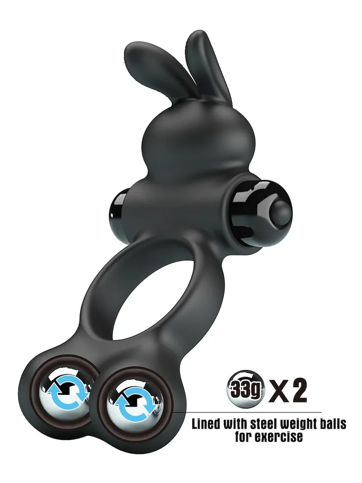 Vibrating Penis Ring With Steel Balls Penisring med vibrator