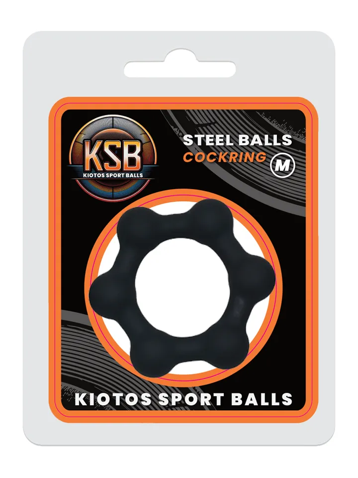 KSB Silicone Cockring With 6 Steel Balls Medium Penisringar