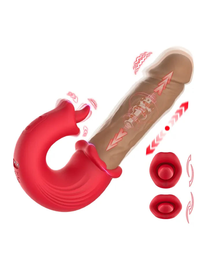 Thrust & Tease Thrusting & Vibrating Dildo Dildo med vibrator