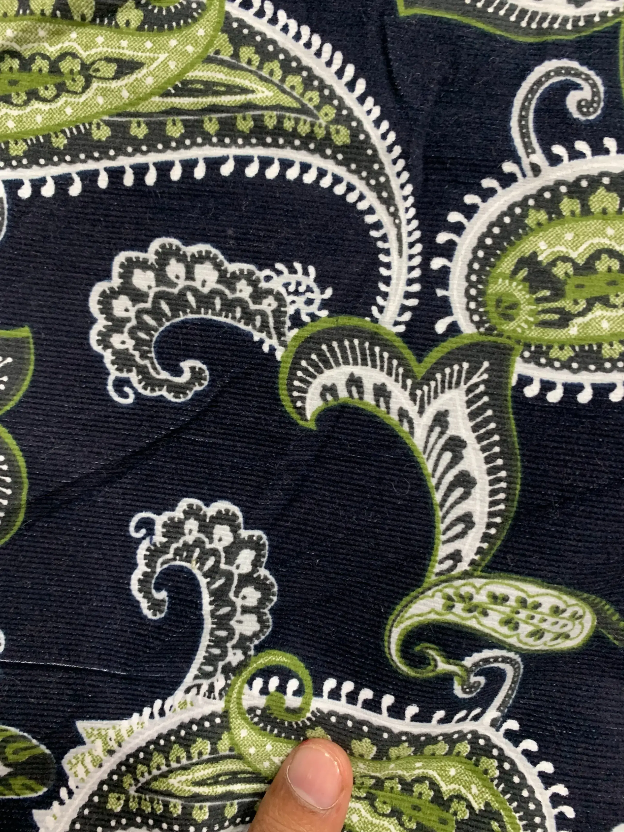 Corduroy Print Olive Green
