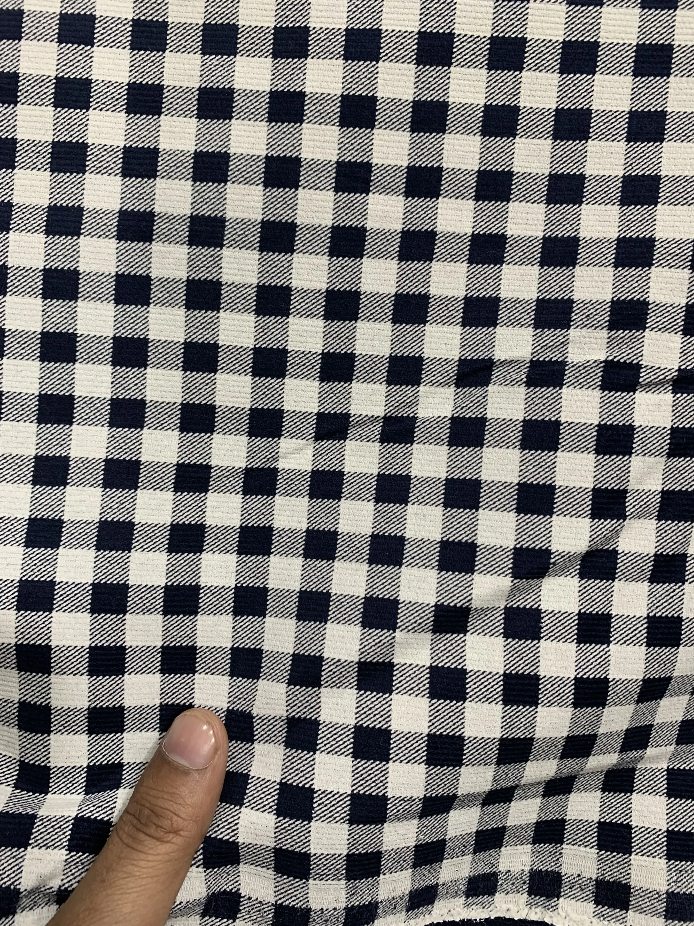 Corduroy Print Dark Blue Gingham check