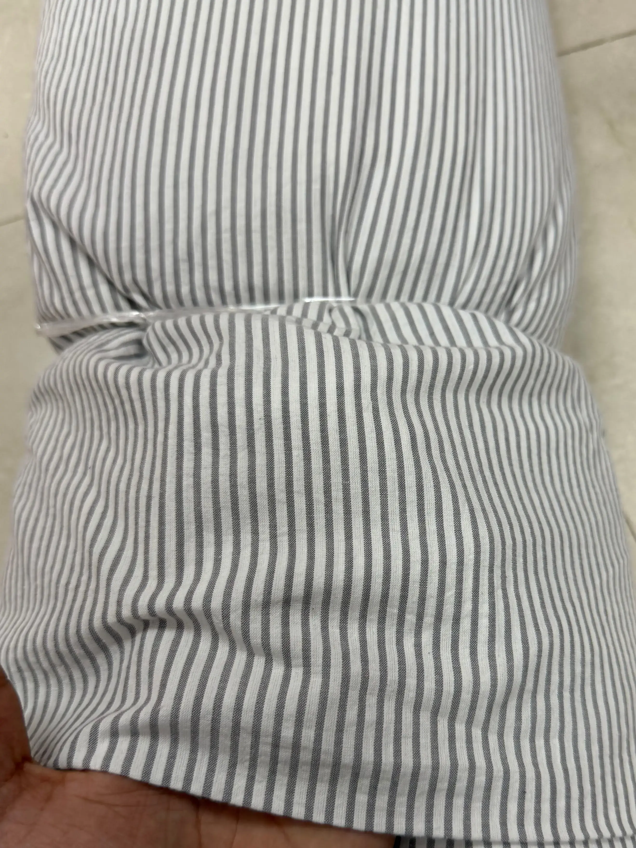White and Grey Sersucker Stripe Fabrics