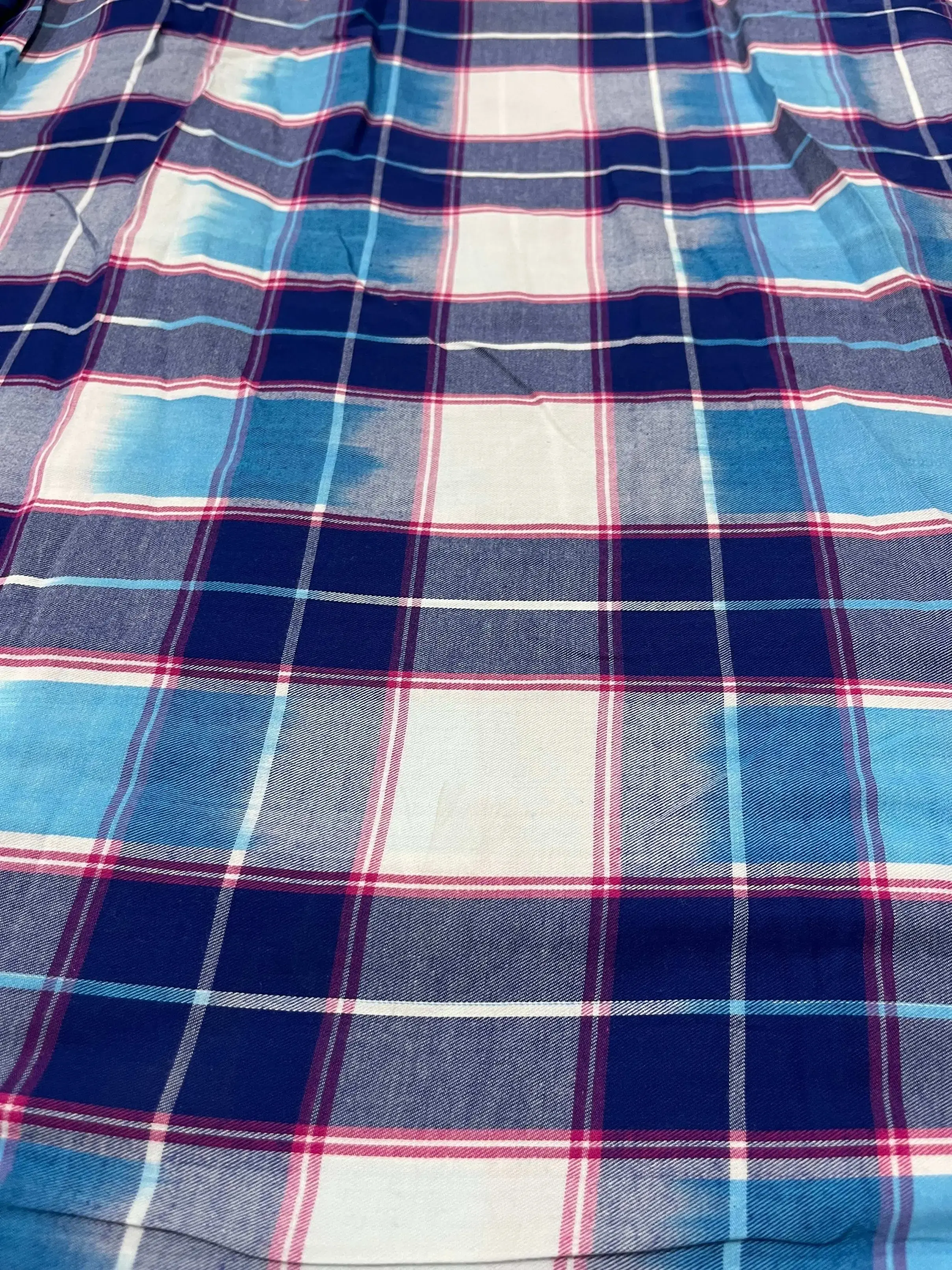COTTON TWILL CHECK BLUE & WHITE