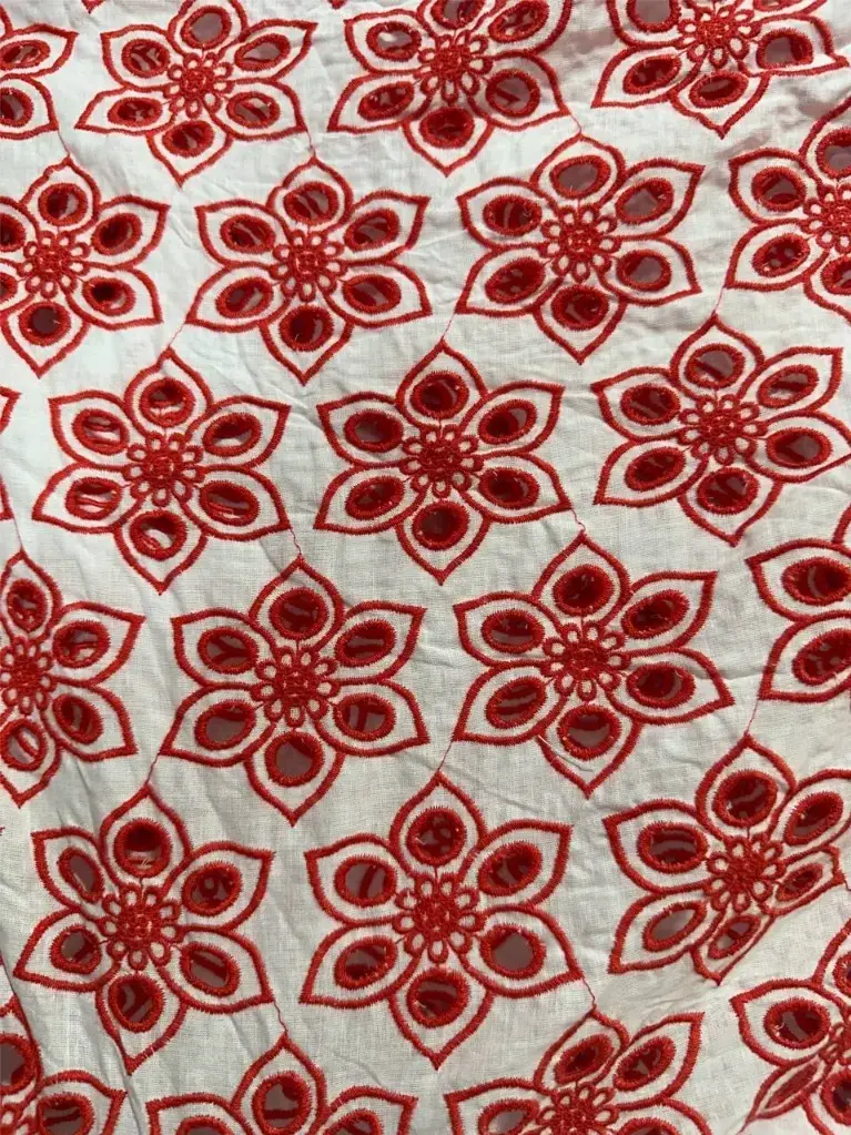 Heavy Embroidery Red