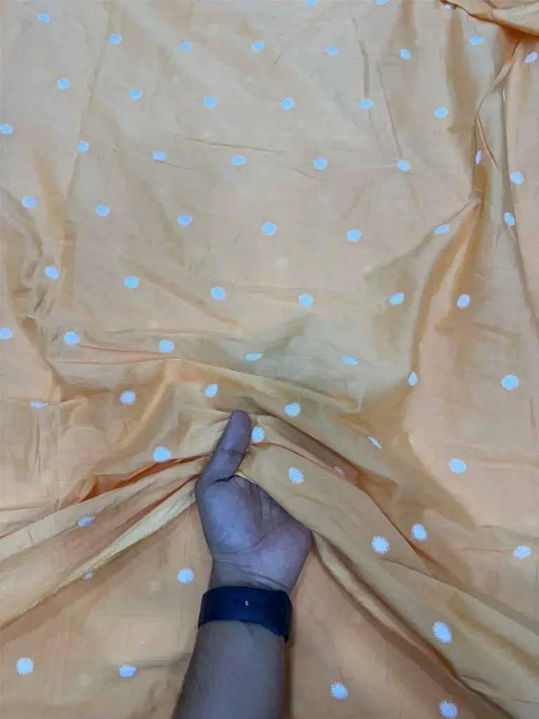 Peach Orange Chicken Kari Cotton Fabric