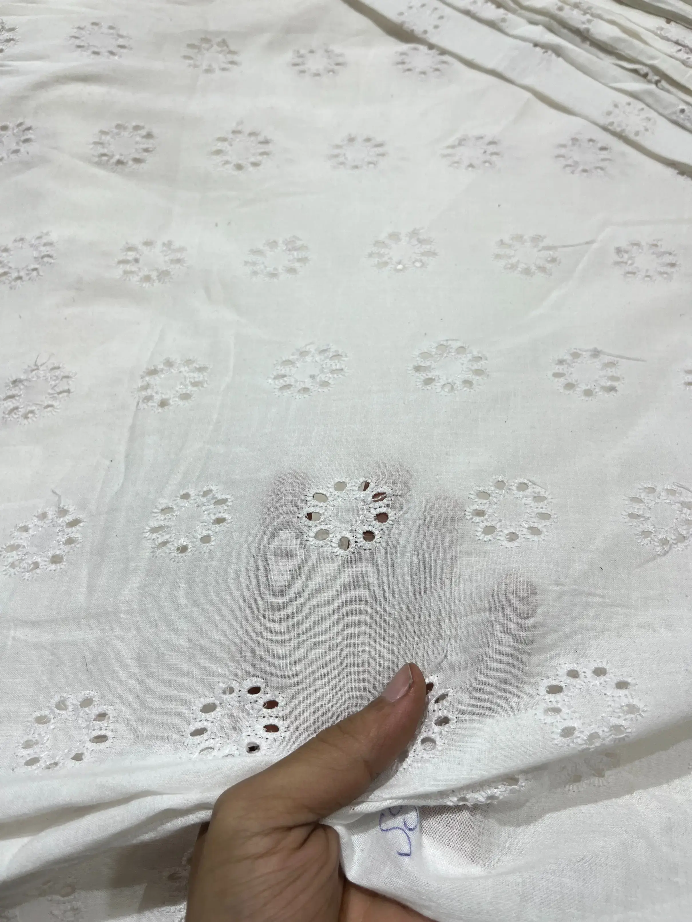 White Colour Cotton Delicate Embroidery