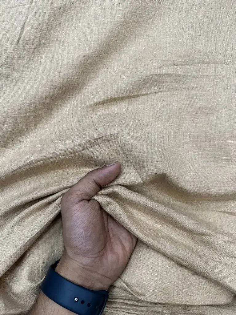 Beige Cotton Linen Fabric