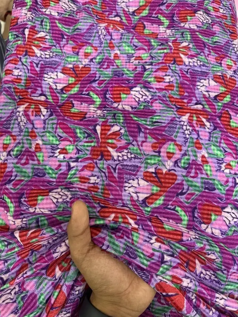 Rayon Purple Floral Print