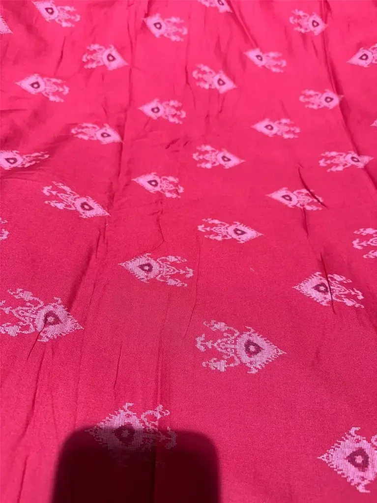 Rayon Red Floral Print