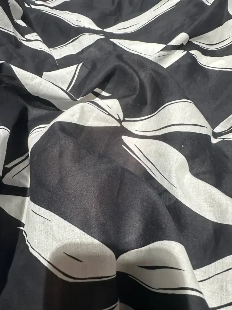 Rayon Black and White Abstract Print
