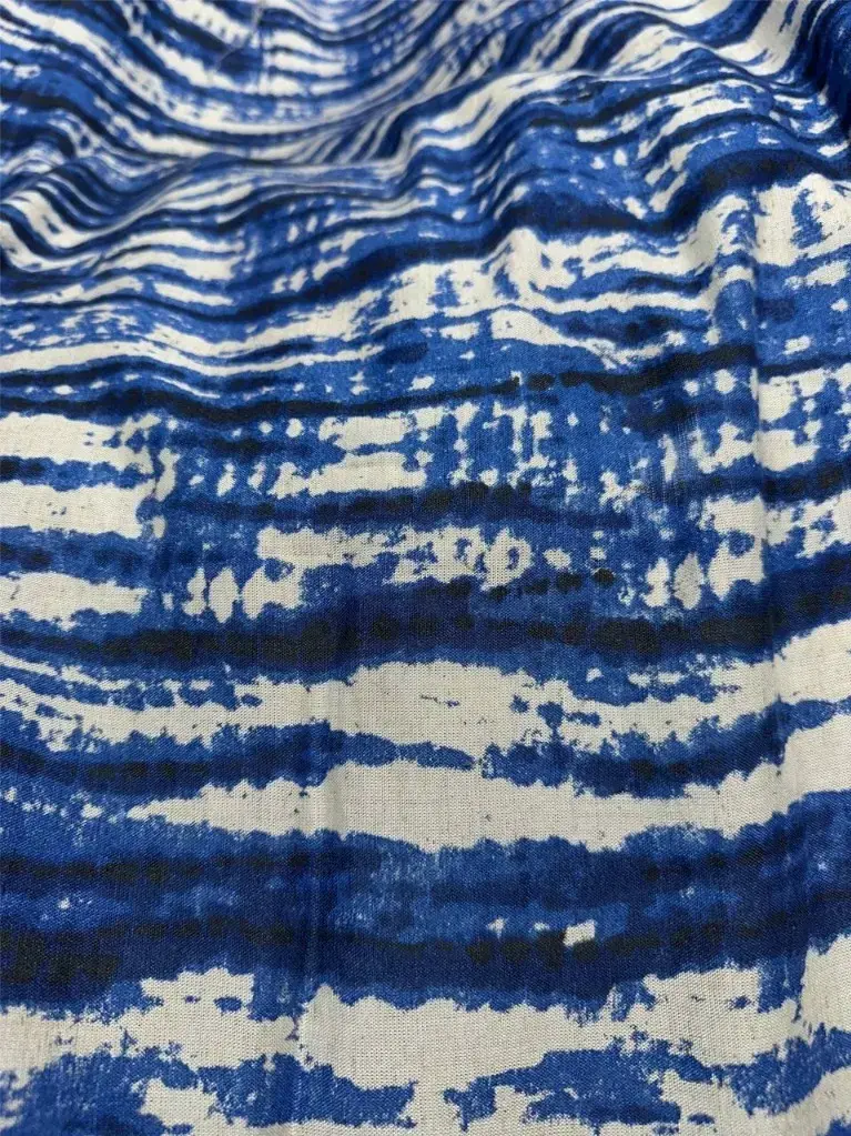 Rayon Abstract Blue Print