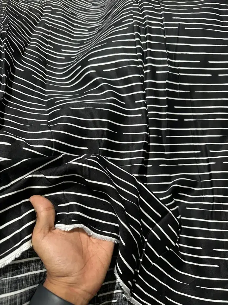 Rayon Dashed Line Print