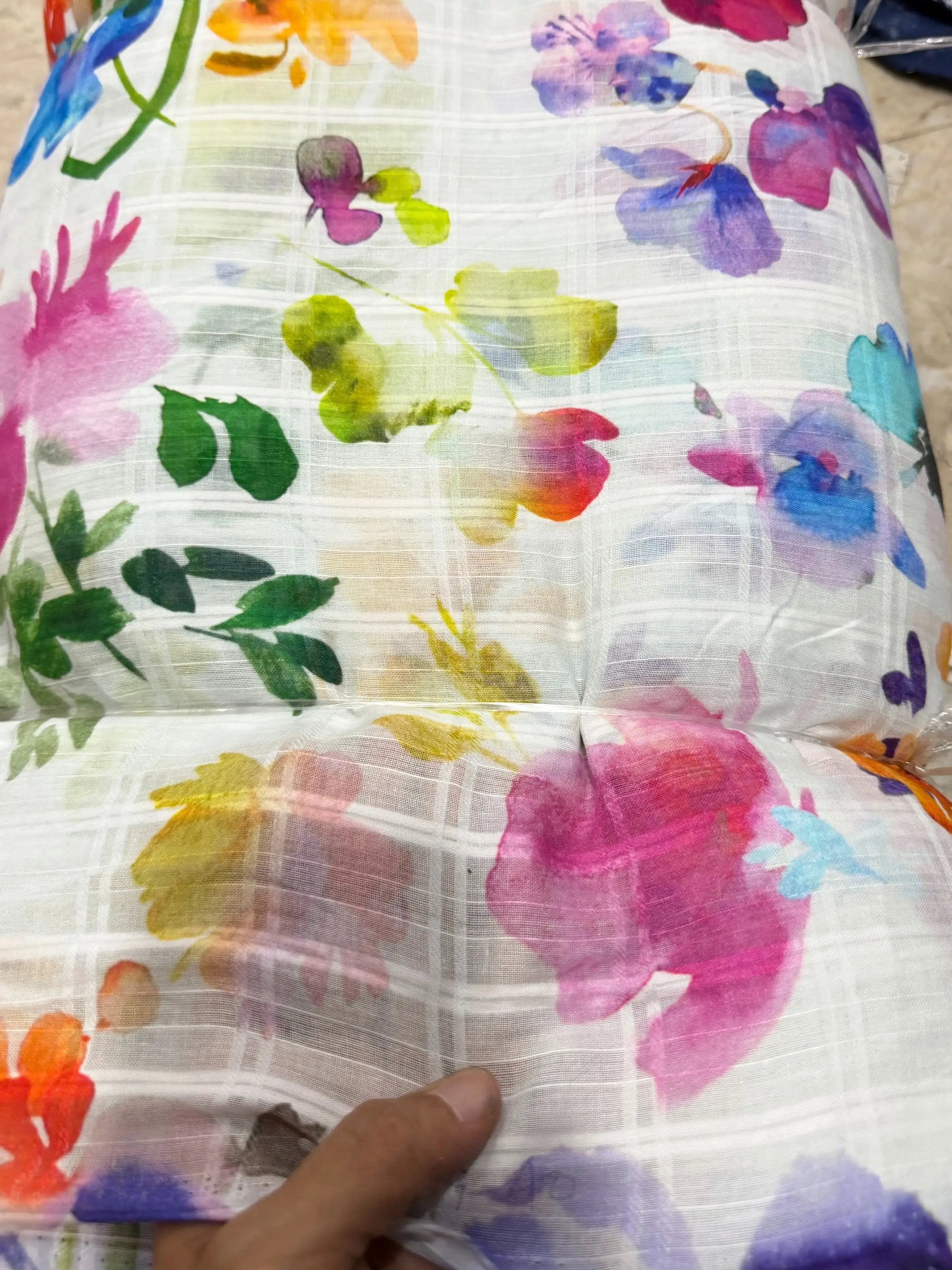 Cotton Floral Self fabric