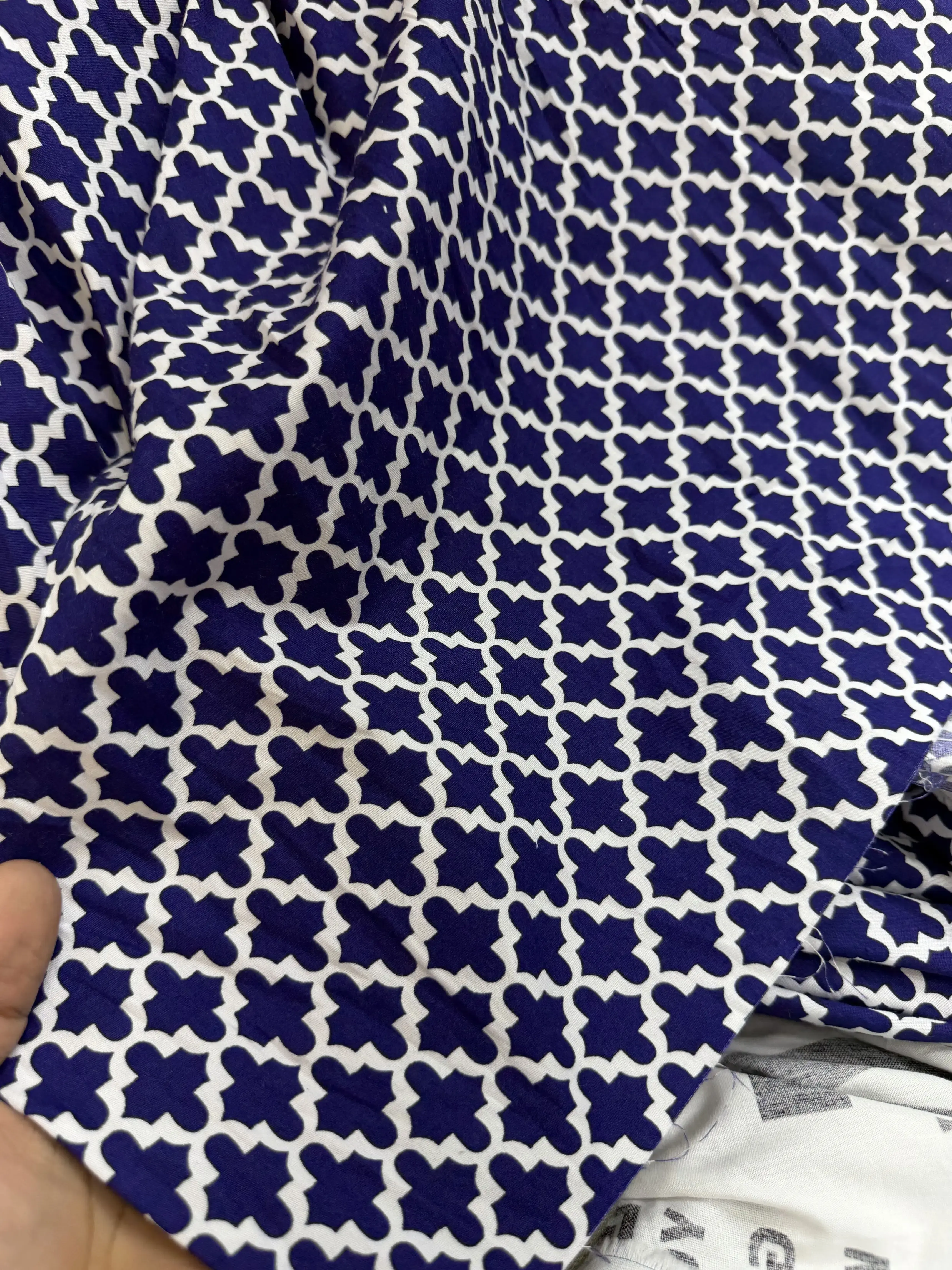 Poplin Royal blue Geometric