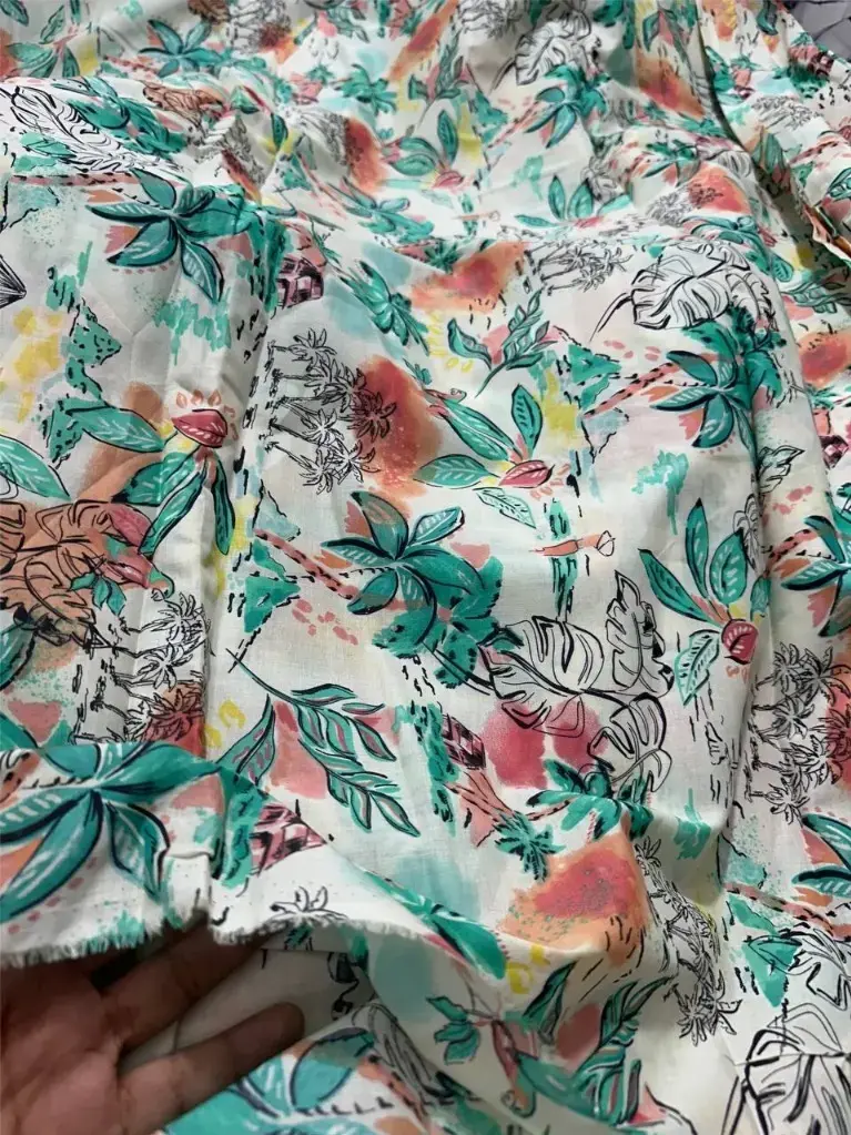 Cotton Slub Floral Print