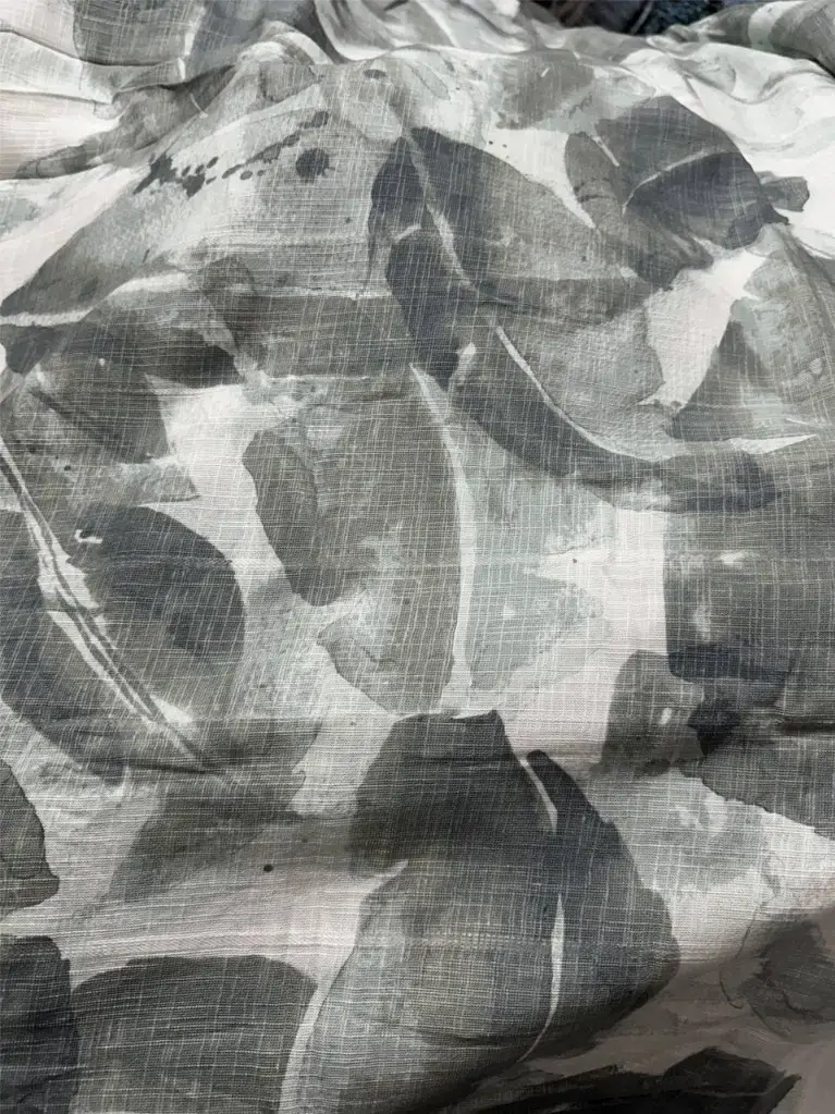 Cotton Slub Banana Leaf Print