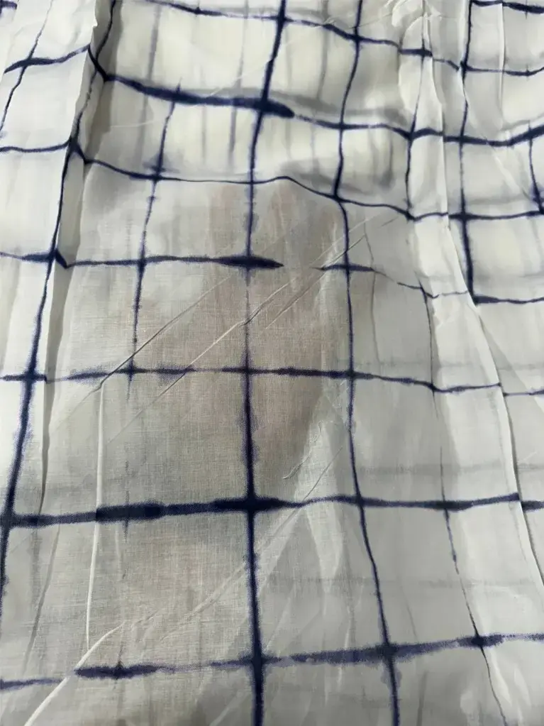 Cotton Grid Line Print