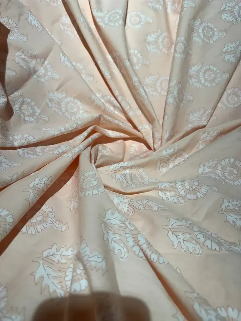 Cotton Floral Peach Color Print