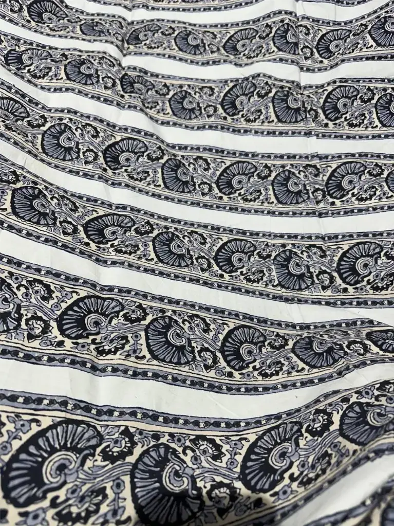 Cotton White Lining Abstract Print