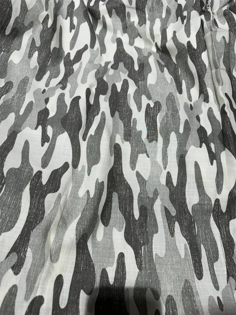 Poplin Grey Camouflage Print