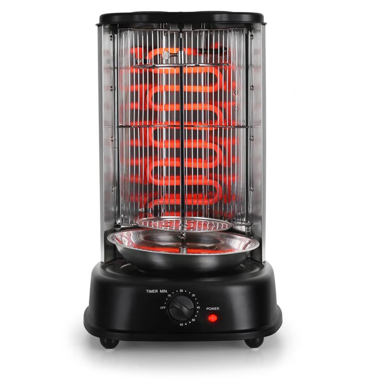 Kebap Master Vertikalgrill 1800W Schwarz inkl. Spieß Set Schwarz