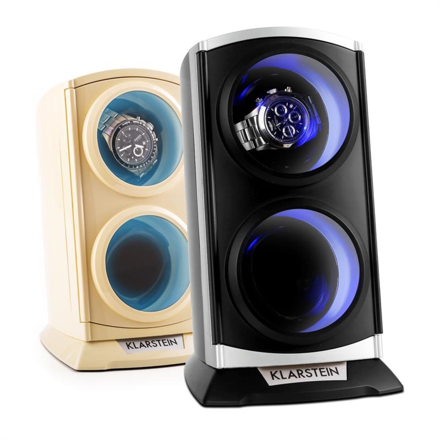 St. Gallen Premium Watchwinder 2 Watches 4 Speeds Silver