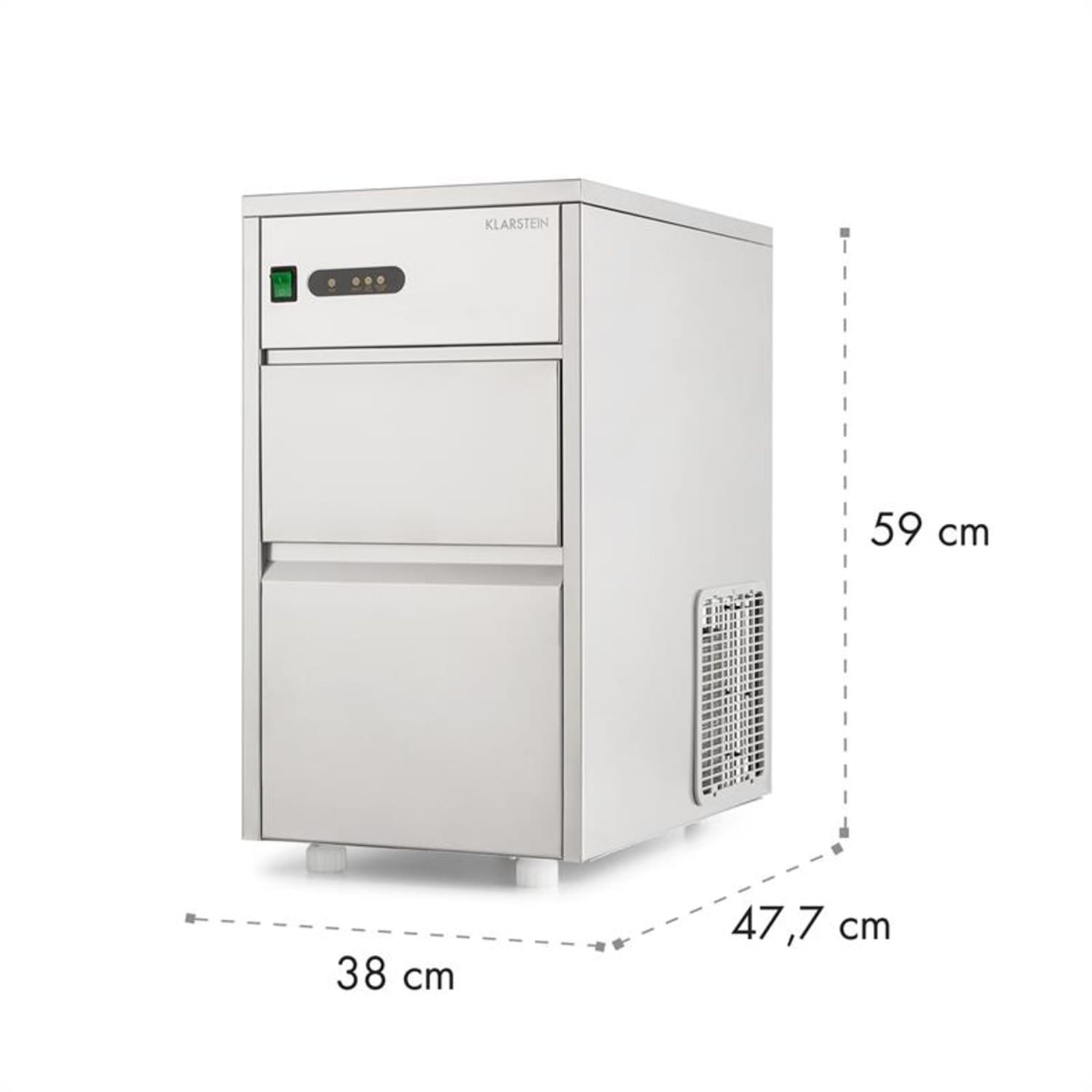 Powericer XL Eiswürfelmaschine Industrie 145W 20 kg/d 3,5 kg Behälter XL