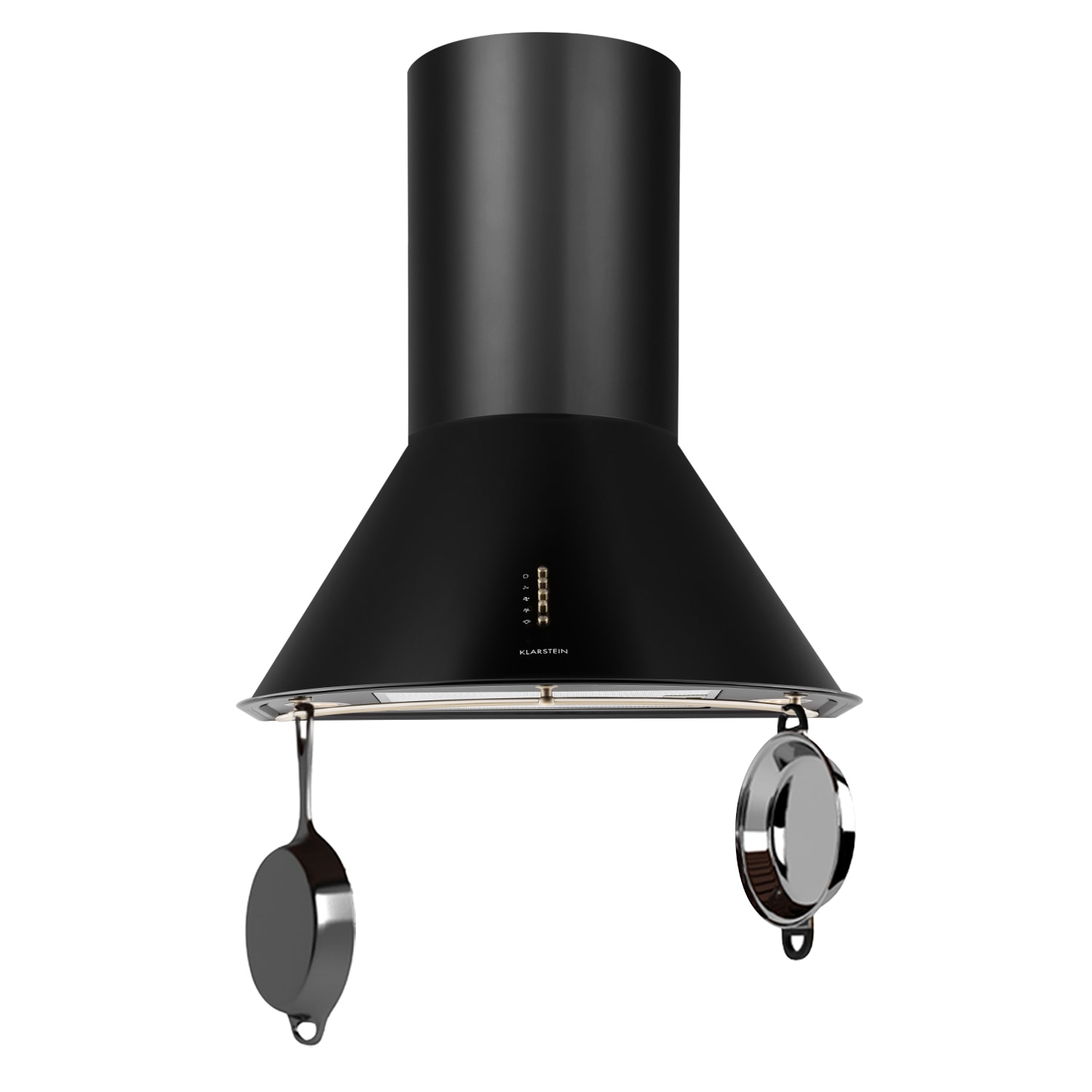  Lumio Primo cappa aspirante retrò, 60 cm, 490 m³/h, luci LED Nero Opaco