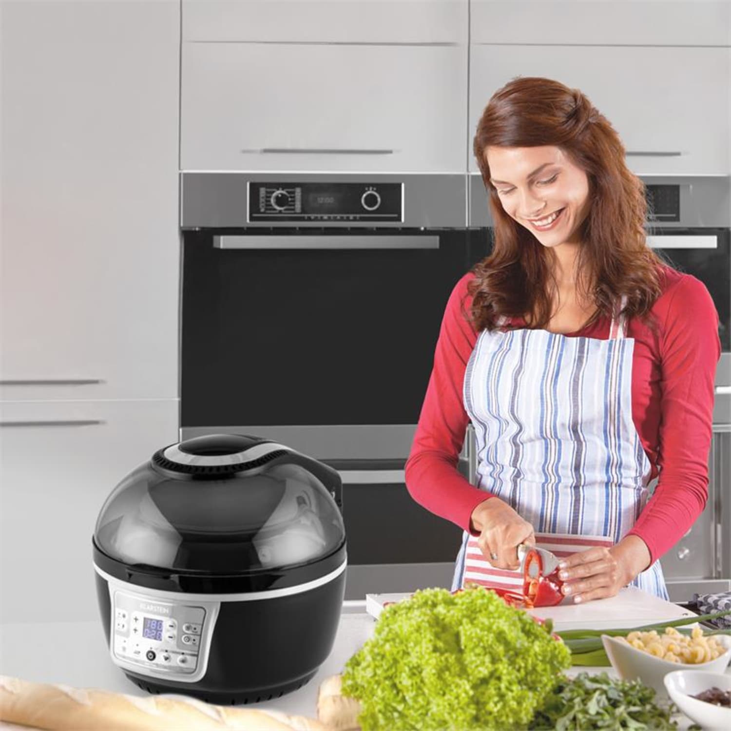 VitAir Turbo freidora dietetica friggitrice ad aria 1400 W Grigio-Nero Nero