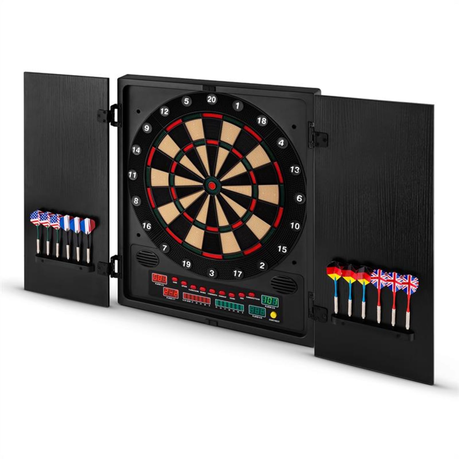 Dartchamp Dartscheibe Dartautomat Softtip Design-Türen schwarz 