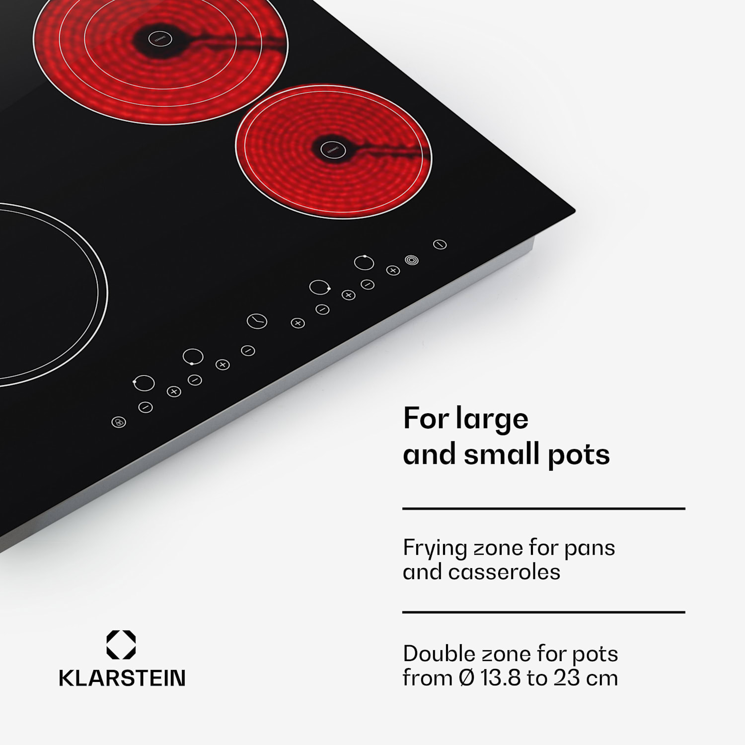 Virtuosa Ceramic Glass Hob Built-in Oven Cooker 6500W 59x52cm 