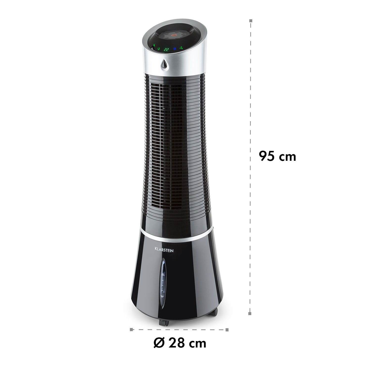 Skyscraper Ice 4-in-1 Rafraîchisseur d'air et  Ventilateur 210 m³/h 30 W Oscillation mobile Télécommande 180 m³/h | Non | Noir