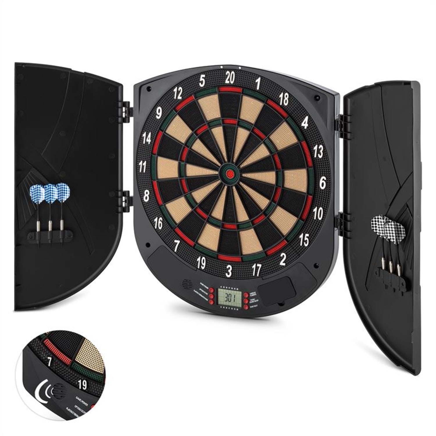Dartor Dartscheibe Dartautomat Softtip 26 Spiele Türen Sound 