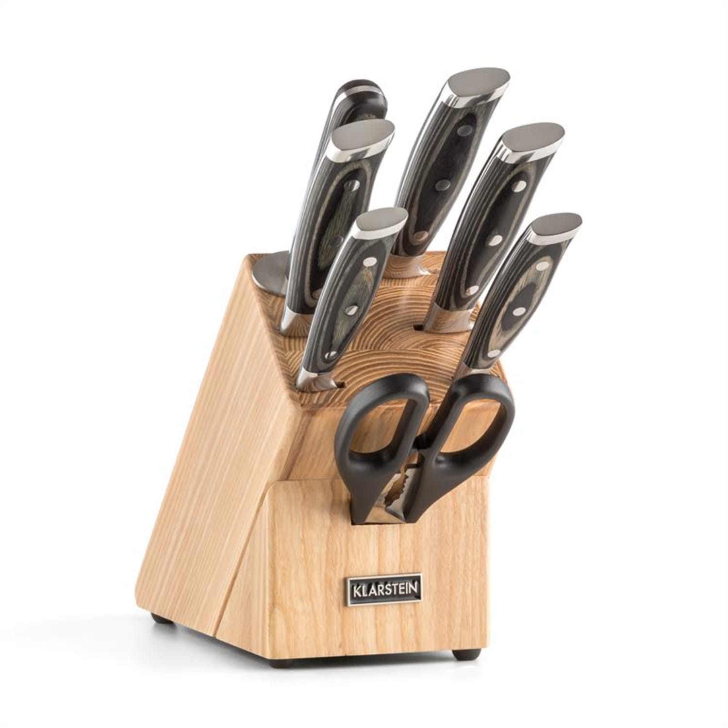 Katana 8 Set Coltelli 8 pz. Forbice Acciaiolo Ceppo Portacoltelli 