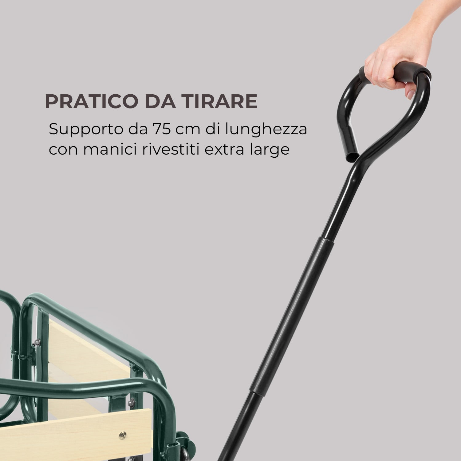 Ventura Carretto a Rimorchio Carichi Pesanti 300 kg Acciaio Verde scuro