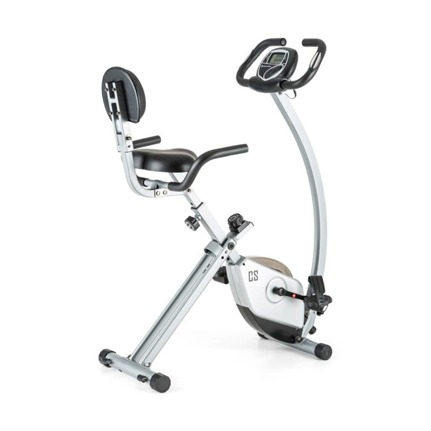 Trajector Cyclette X-Bike Schienale Supporto Laterale Pieghevole 110 kg Argento metallizzato
