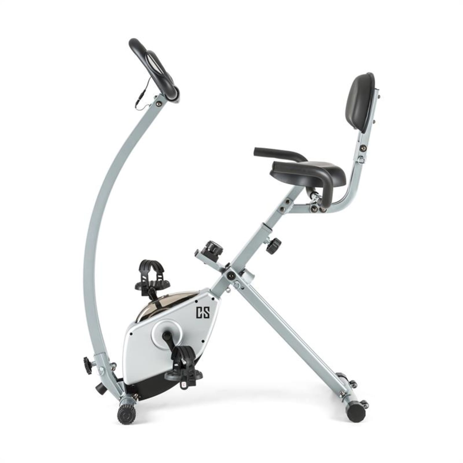 Trajector Cyclette X-Bike Schienale Supporto Laterale Pieghevole 110 kg Argento metallizzato