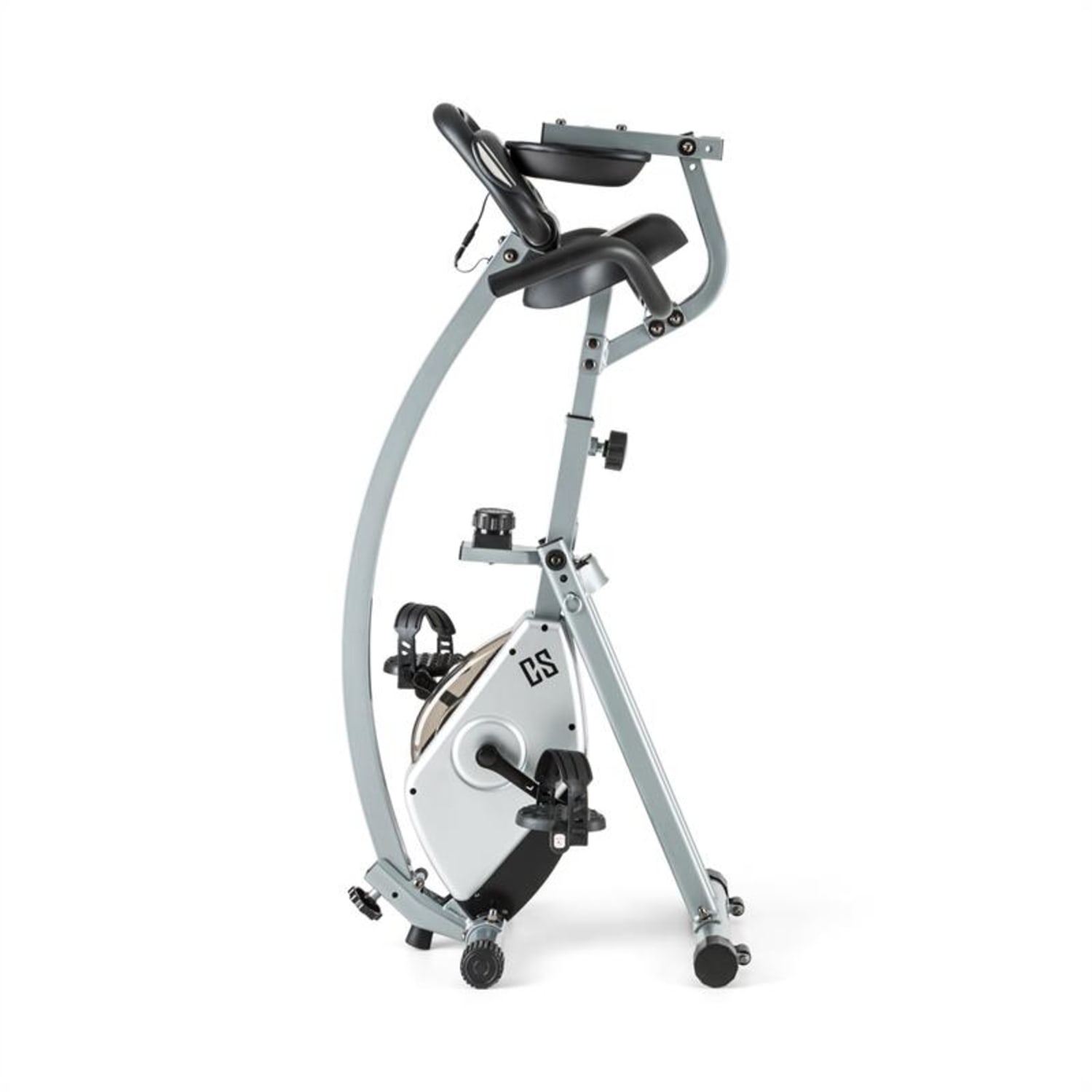 Trajector Cyclette X-Bike Schienale Supporto Laterale Pieghevole 110 kg Argento metallizzato