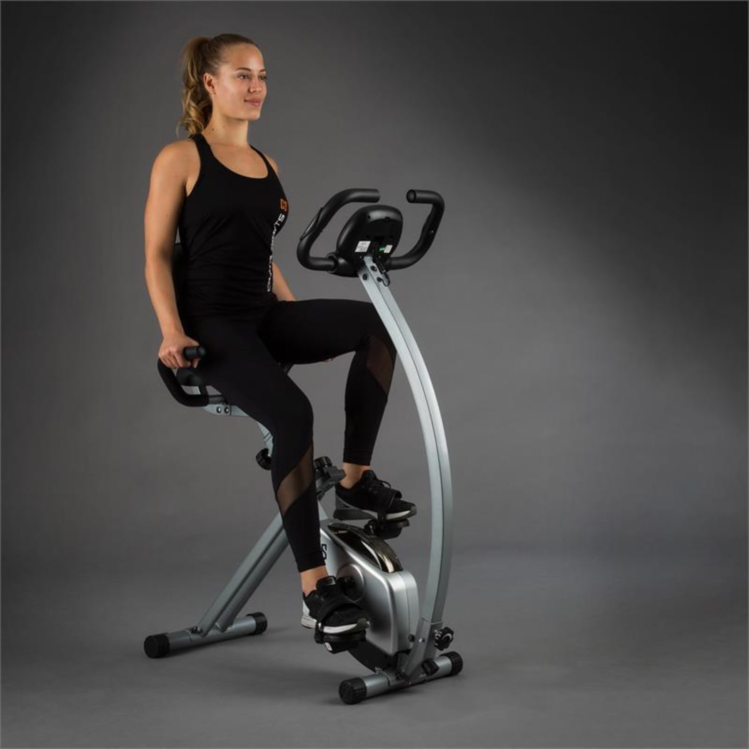 Trajector Cyclette X-Bike Schienale Supporto Laterale Pieghevole 110 kg Argento metallizzato