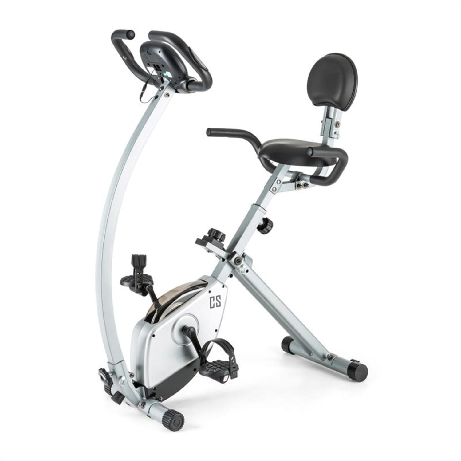 Trajector Cyclette X-Bike Schienale Supporto Laterale Pieghevole 110 kg Argento metallizzato