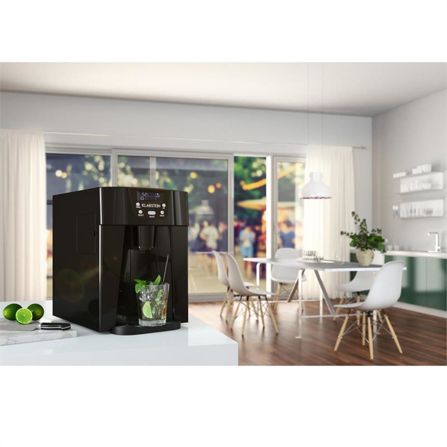 Ice Volcano 2G Machine à glaçons LED 12 kg en 24 h 2L 6-10 min – noir Noir