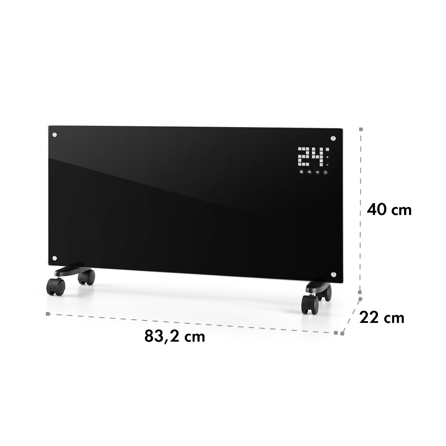 Bornholm Konvekcijski grelnik 2000W LED zaslon 2 stopnji ogrevanja Črn Črna